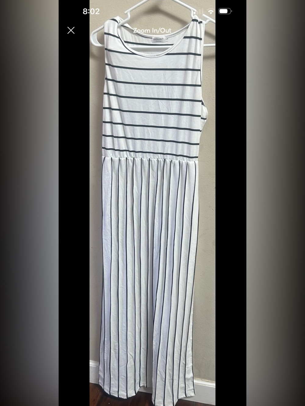 Sleeveless White & Black Striped Maxi Dress - Classic Casual